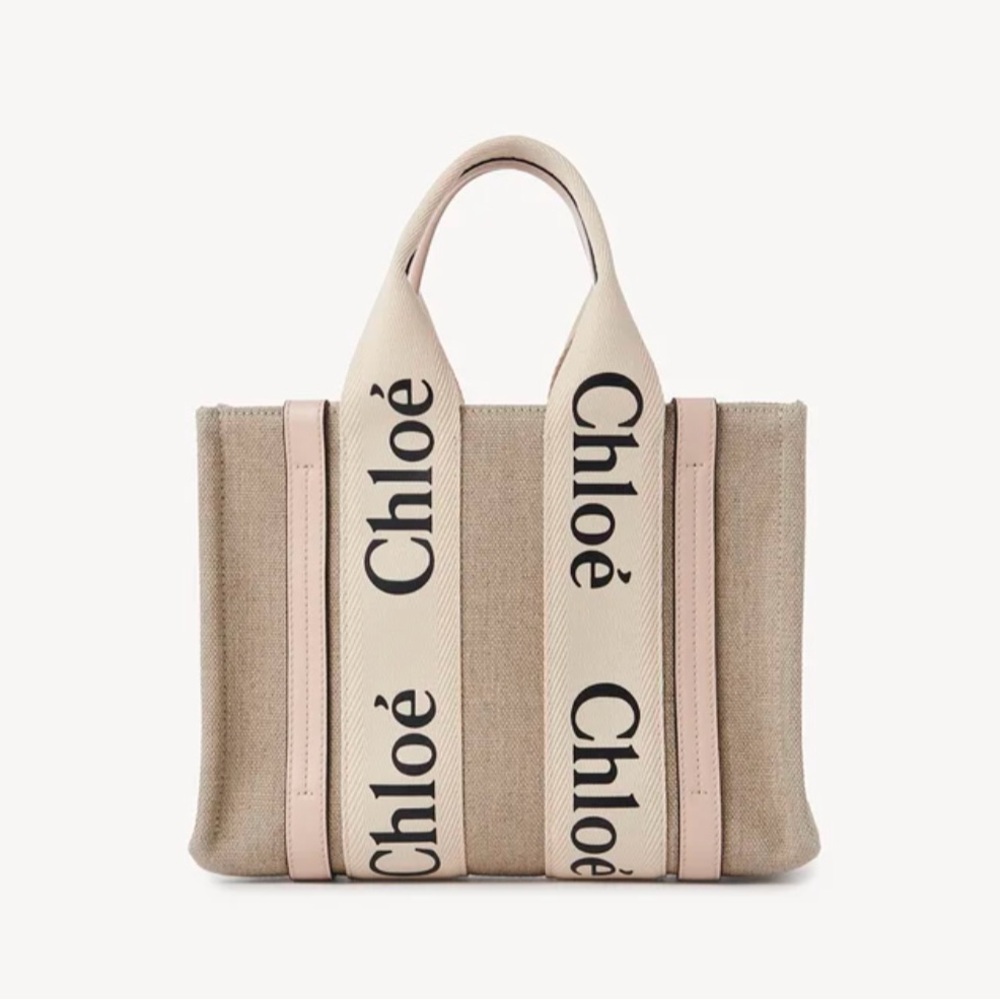 Chloe Small Woody Tote Bag in Linen